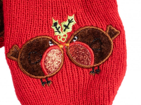 Petface Christmas Dog Scarf Red Robin