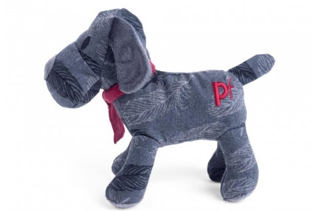Petface Freddi Grey Feather Dog Toy Small Side