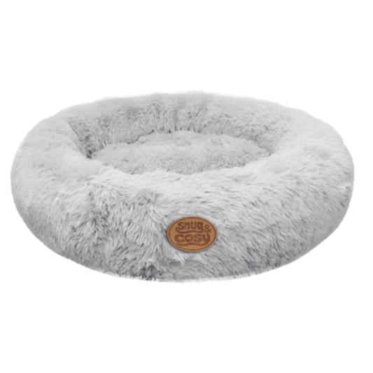 Anti Anxiety Donut Dog Bed - Grey