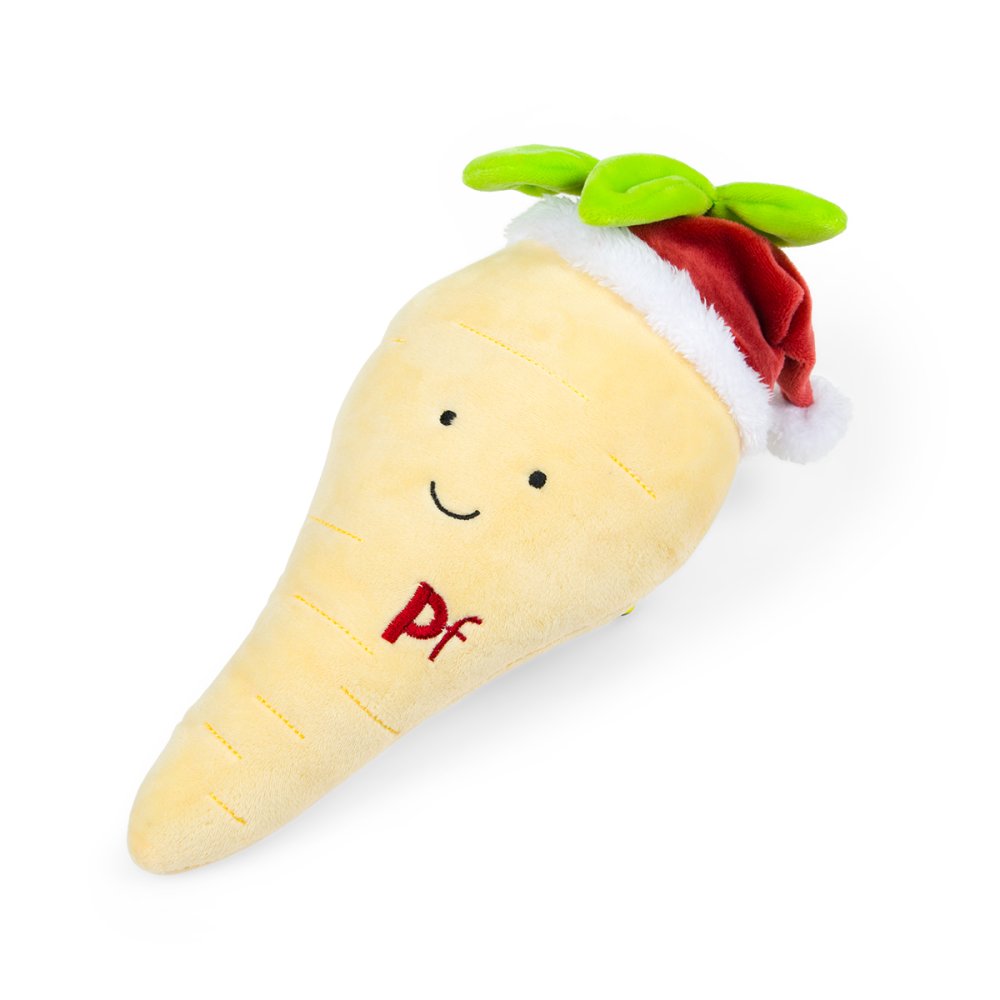 Petface Peter Parsnip Plush Christmas Dog Toy - Front Angled
