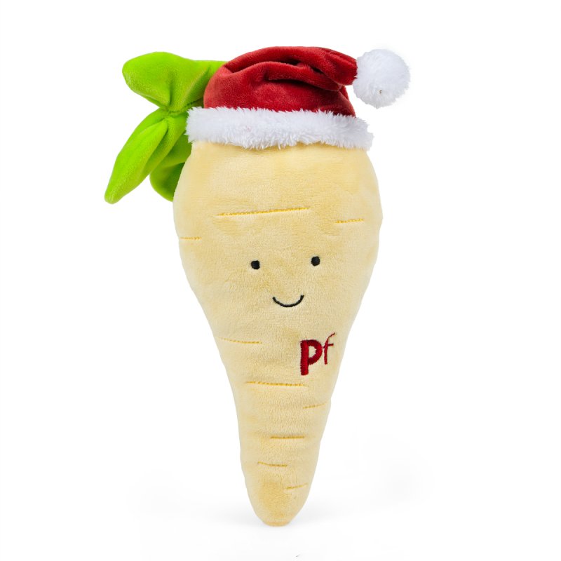 Petface Peter Parsnip Plush Christmas Dog Toy - Front View