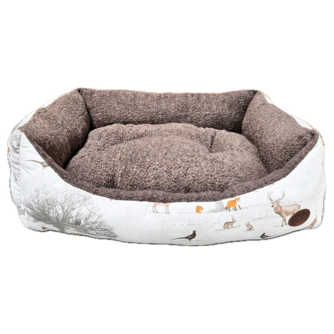 Woodland Rectangular Dog Bed Fleece