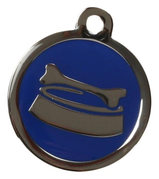 Blue Bone & Bowl Dog ID Tag