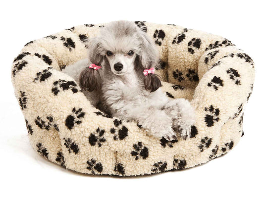 P&L Premium Oval Sherpa Fleece Softee Dog Bed