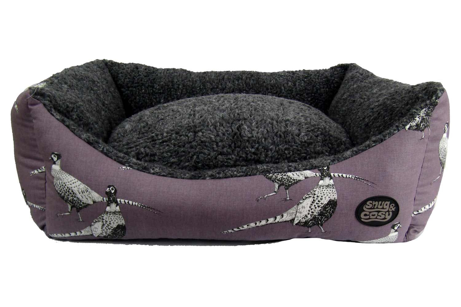 Pheasant Heater Print Dog Bed with Fleece
