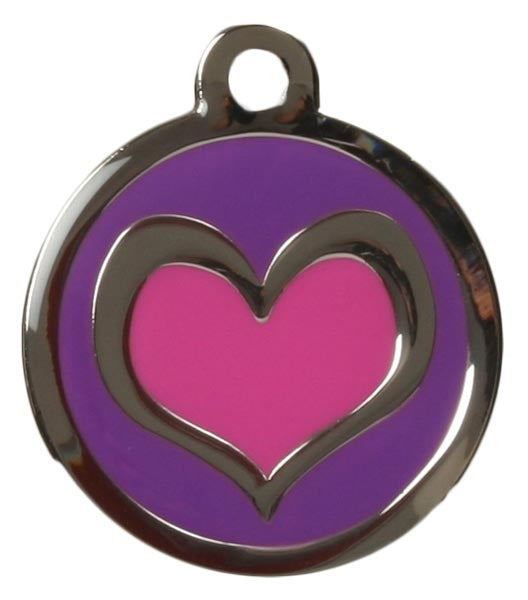 Purple & Purple Heart Dog ID Tag