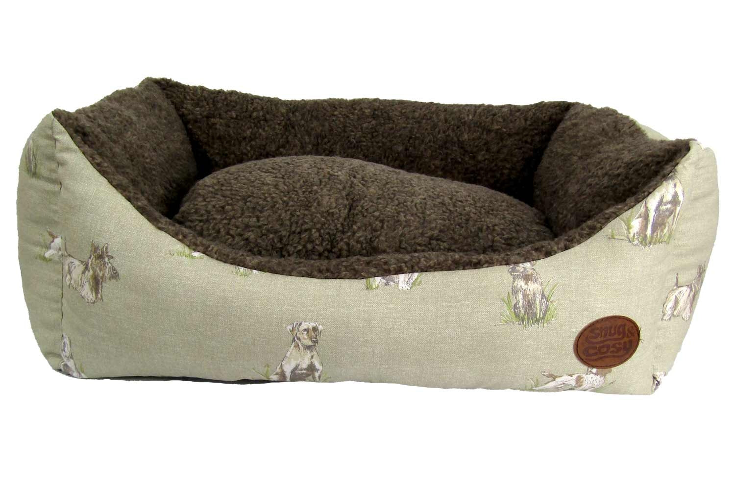 Pooch Print Dog Bed with Fleece