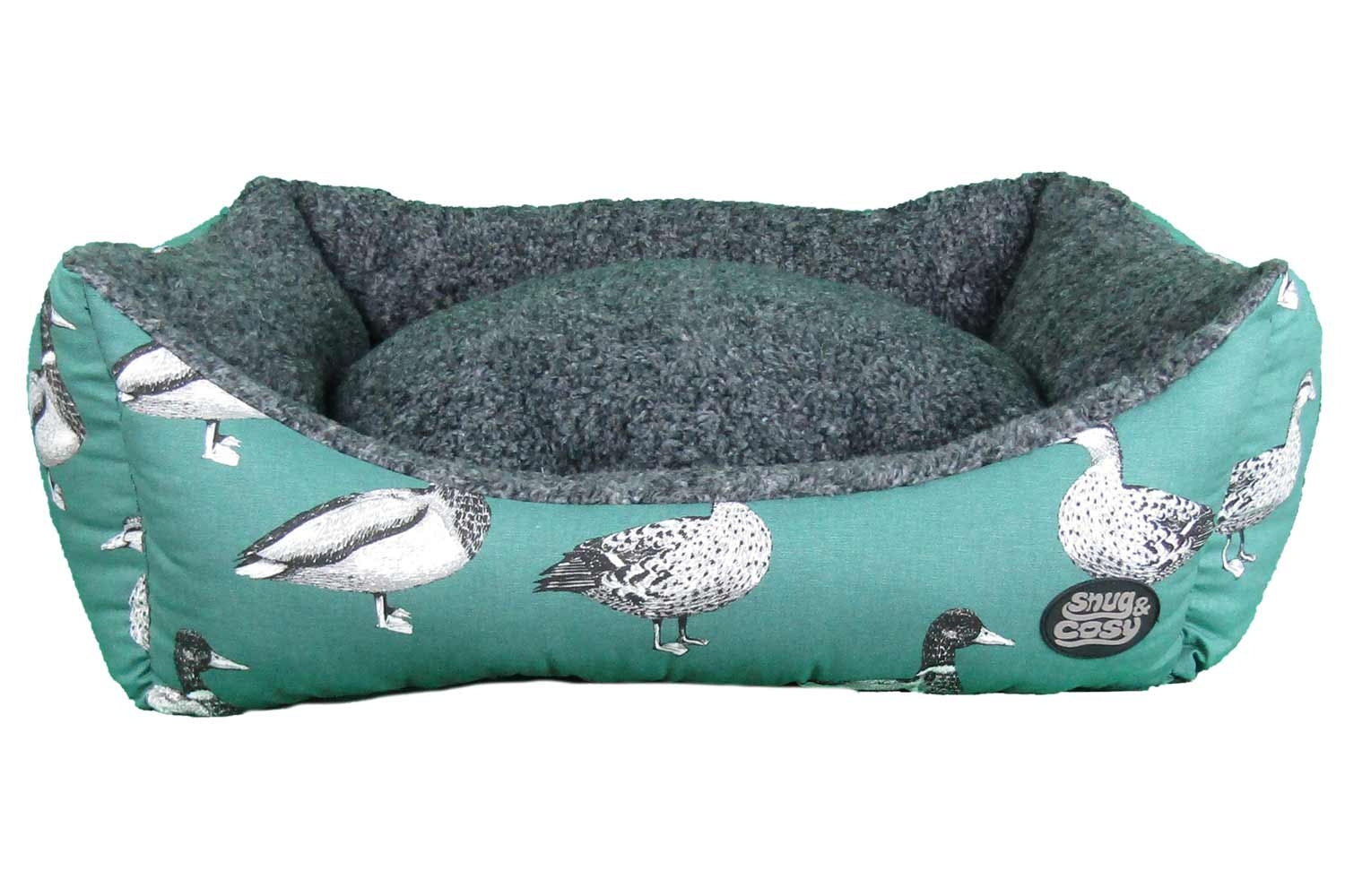 Teal Duck Dog Bed with Fleece