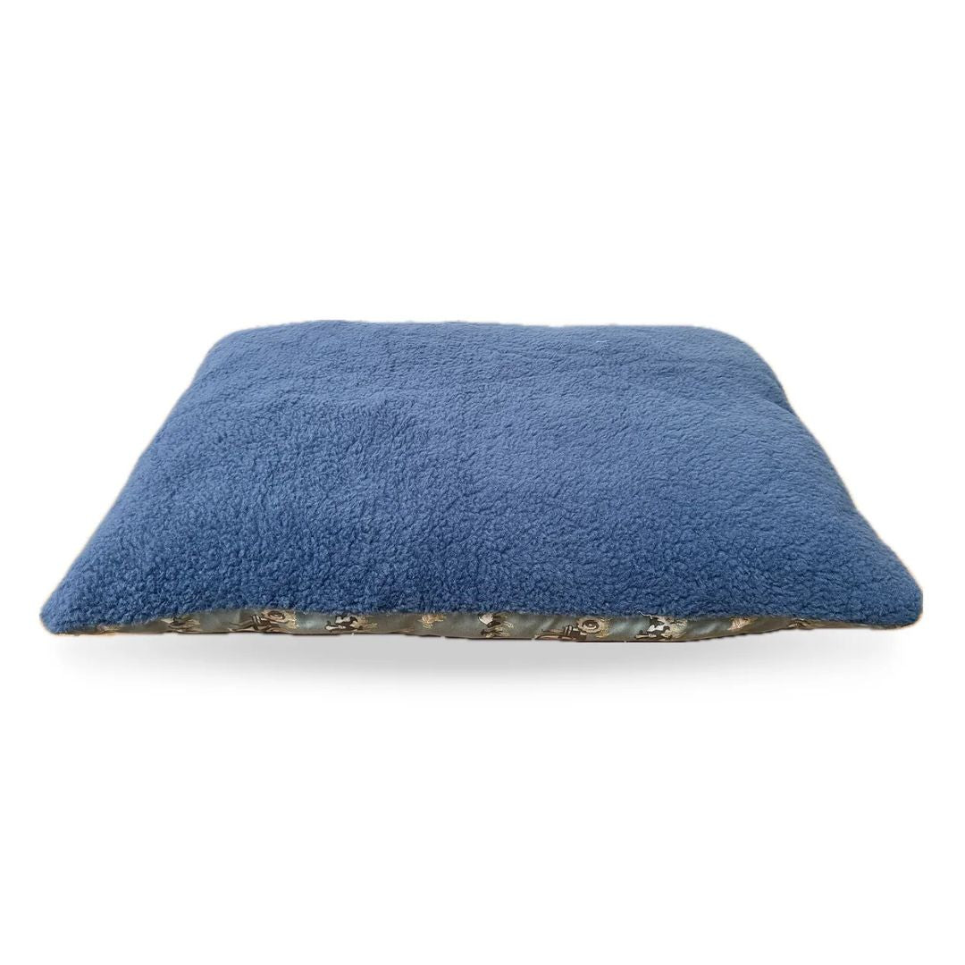 Snug and Cosy Farmyard Blue Lounger Dog Bed