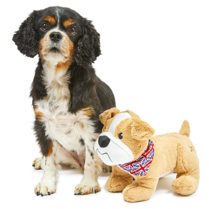 Baily Bulldog Plush Dog Toy with King Charles Spaniel