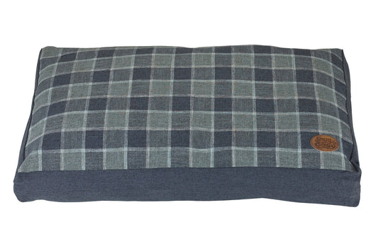 Grey Square Checker Lounger Dog Bed