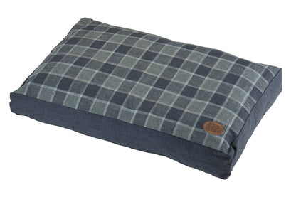 Grey Square Checker Lounger Dog Bed
