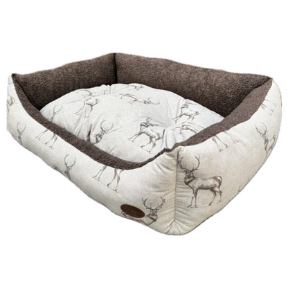 Snug and Cosy Moorland Stag Rectangle Dog Bed