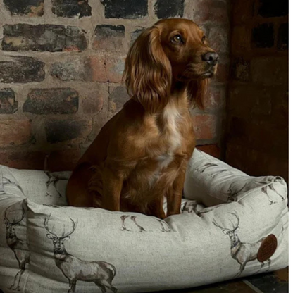 Snug and Cosy Moorland Stag Rectangle Dog Bed
