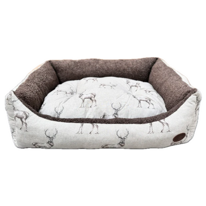 Snug and Cosy Moorland Stag Rectangle Dog Bed