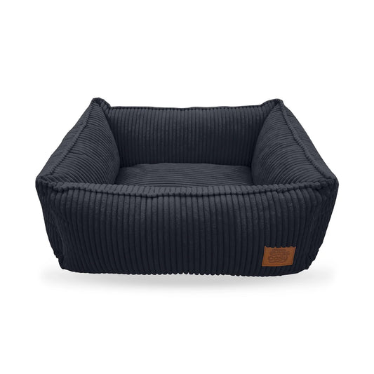 Snug and Cosy San Remo Chunky Cord Dog Bed in Black