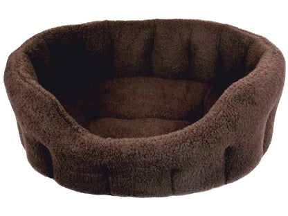 P&L Premium Oval Sherpa Fleece Softee Dog Bed