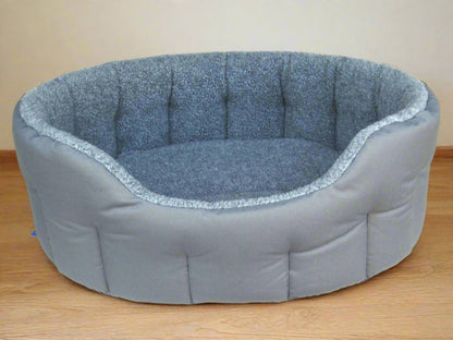 Premium Oval Bolster Style Heavy Duty Fleece Lined Machine Washable Dog Bed