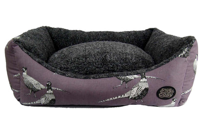 Pheasant Heater Print Dog Bed with Fleece