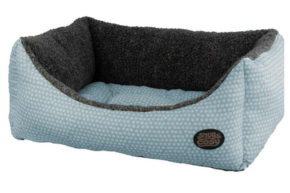 Snug and Cosy Light Blue Polka Dot Dog Bed