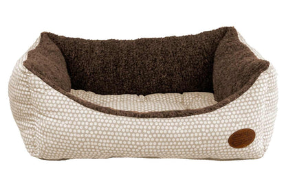 Snug and Cosy Mocha Polka Dot Dog Bed