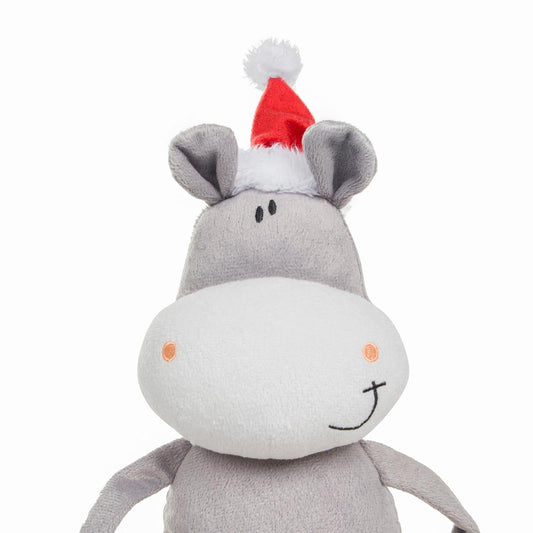 Petface Cuddles Donkey Christmas Dog Toy Face