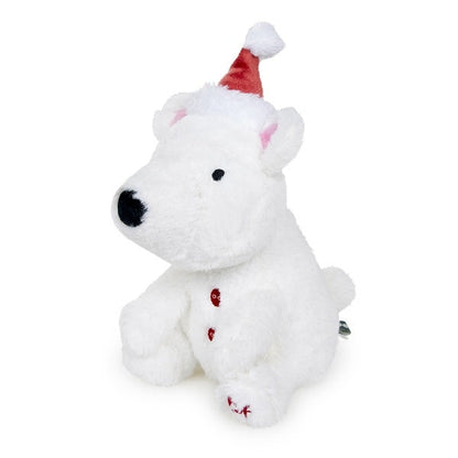 Petface Polar Bear Christmas Dog Toy Looking Left