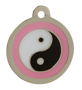 Ying Yang Dog ID Tag Pink