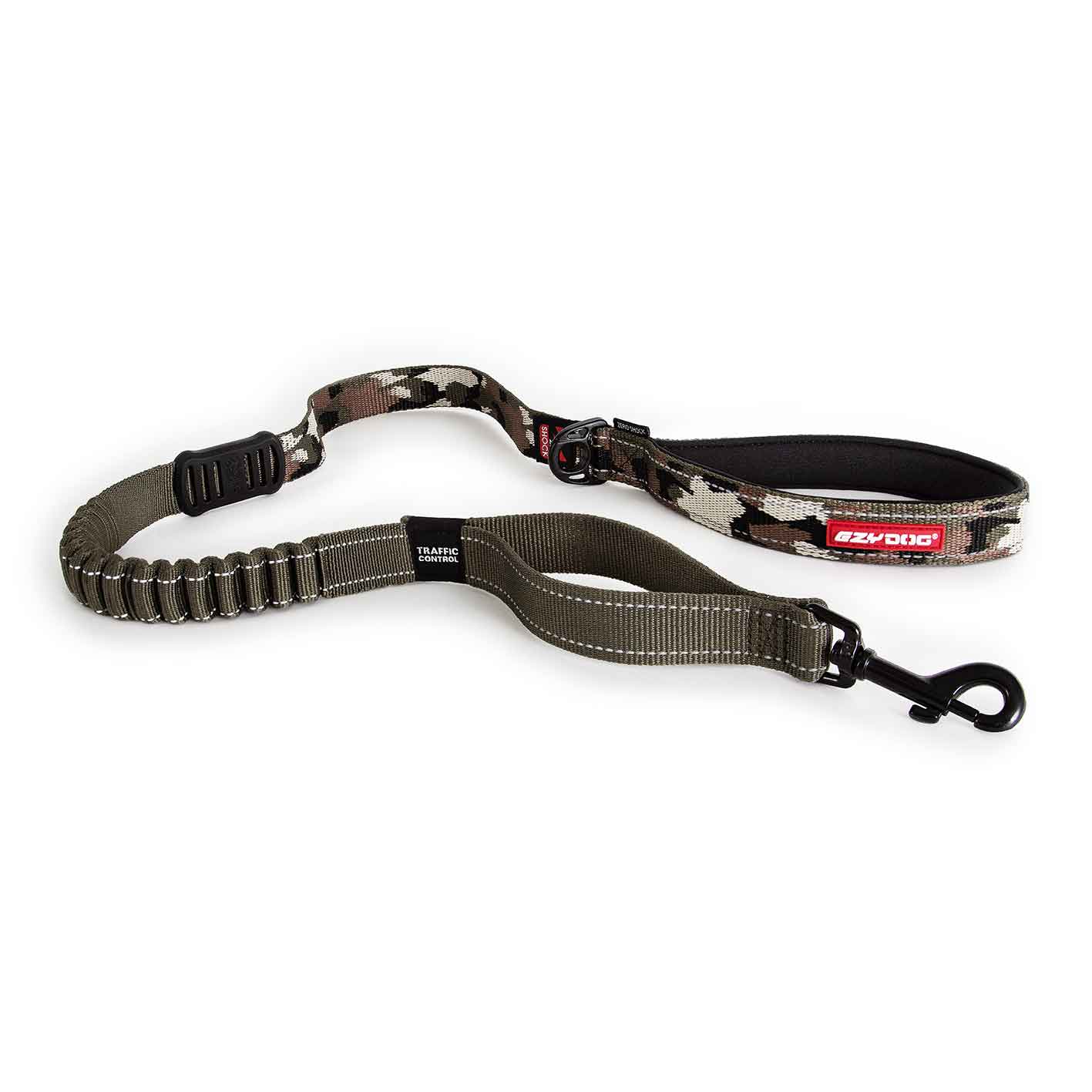 EzyDog Zero Shock Dog Lead Green Camo 48 inch