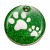 Green Glitter Paw Dog ID Tag