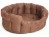 P&L Premium Oval Faux Suede Softee Dog Bed with Memory Foam Base Brown