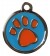 Orange & Blue Pawprint Dog ID Tag