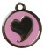 Pink & Silver Heart ID Tag