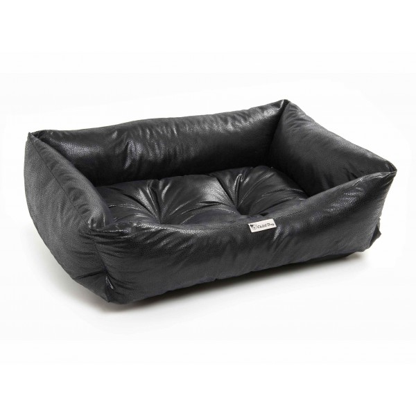 Chilli Dog Black Faux Leather Sofa, Leather Dog Beds For Large Dogs